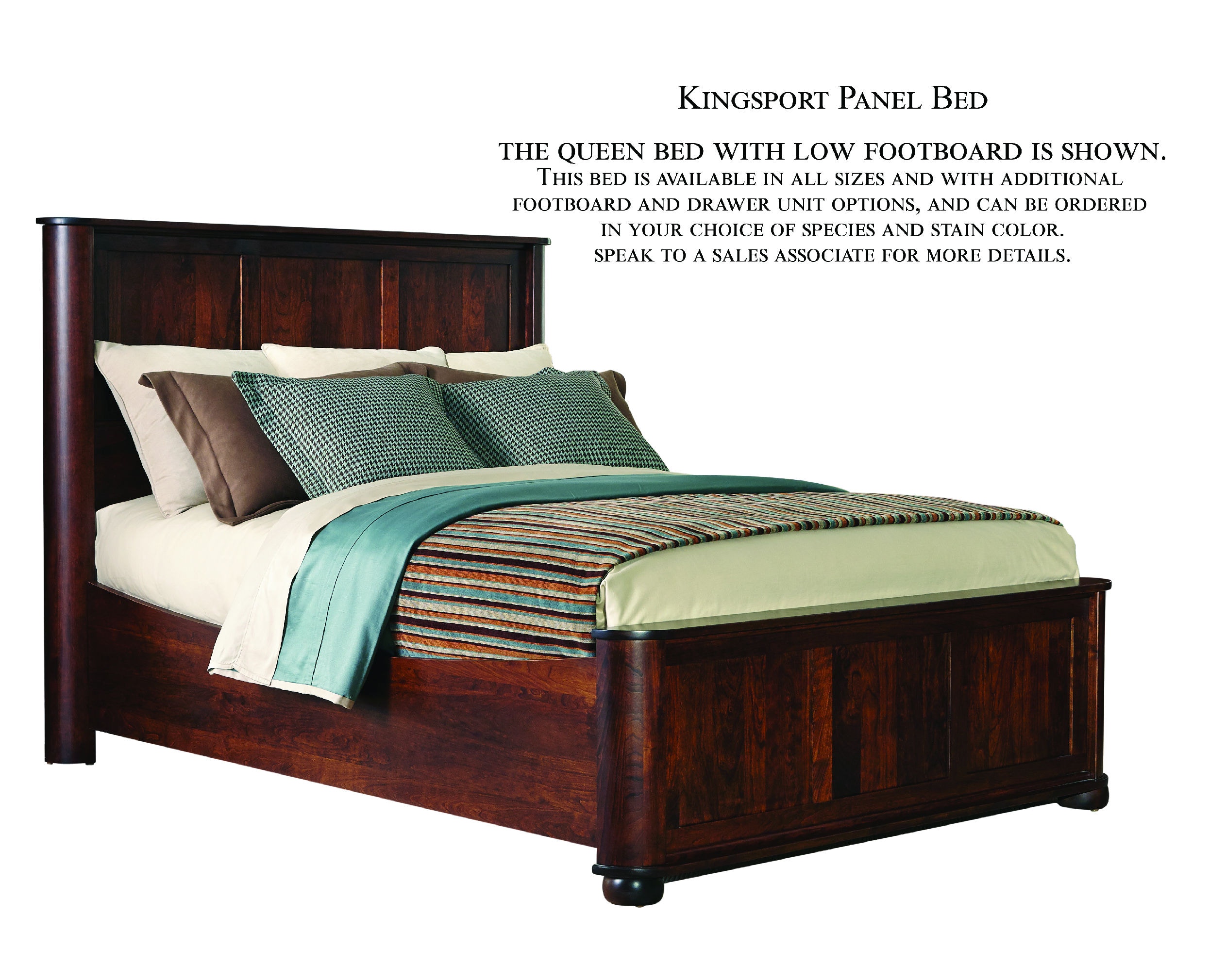 MAVIN Bedroom Panel Bed with Right Side Drawers Kingsport Panel Bed with Right Side Drawers